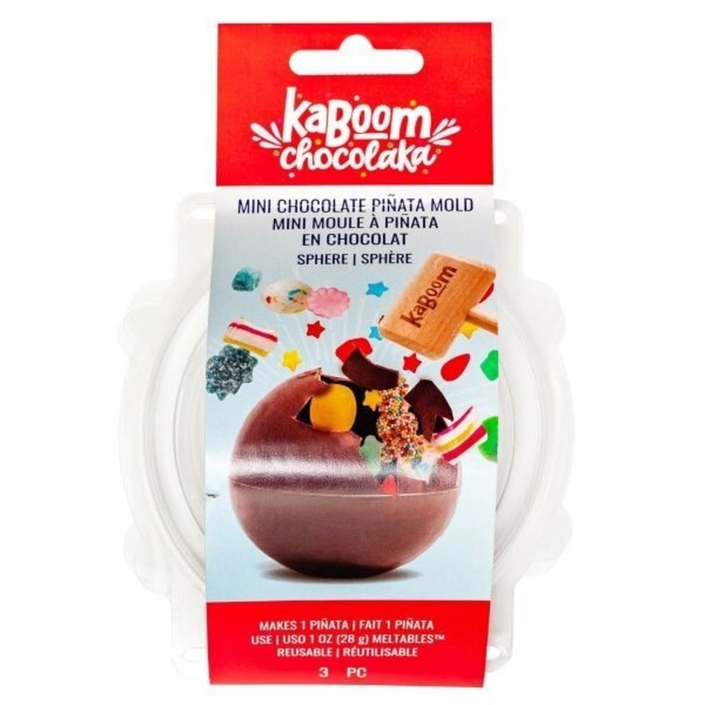 American Crafts Kaboom Chocolaka Mini Chocolate Pinata Mold-Ball 3 Pc. Reusable